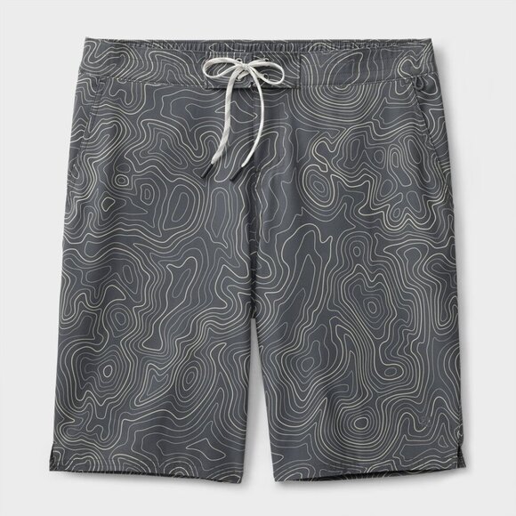 Duluths Men's AKHG Lost Lake 11" Swim Board Shorts (Size: 44, Color: Topo Print) - Picture 1 of 8